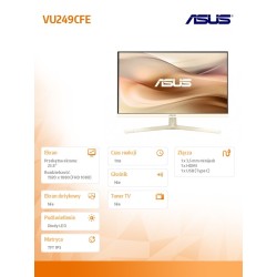 Monitor Asus 23,8" Eye Care Gaming Monitor VU249CFE-M HDMI USB-C Oat Milk