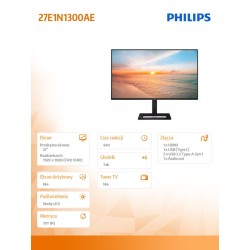 Monitor Philips 27" 27E1N1300AE/00 HDMI 3xUSB głośniki 2x2W… | PartsPC.pl