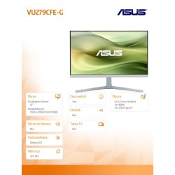 Monitor Asus 27" Eye Care Gaming Monitor VU279CFE-G HDMI USB… | PartsPC.pl