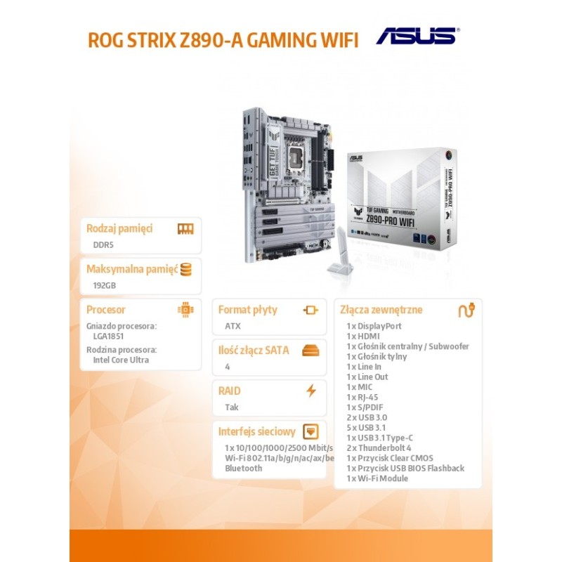 Płyta Asus ROG STRIX Z890-A GAMING WIFI