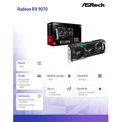 Karta VGA ASRock Radeon RX 9070 Challenger 16GB GDDR6 256bit HDMI+3xDP