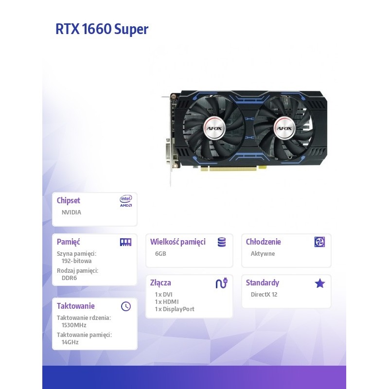 Karta graficzna - Geforce GTX1660 SUPER 6GB GDDR6 192Bit DP … | PartsPC.pl