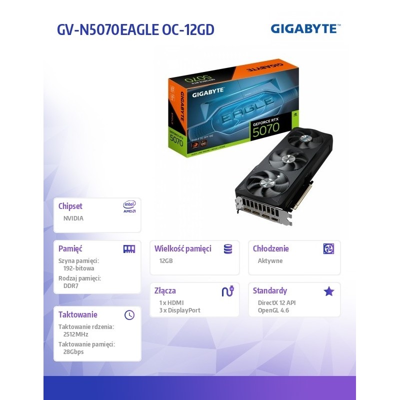 Karta VGA Gigabyte GeForce RTX 5070 EAGLE OC SFF 12G 12GB GD… | PartsPC.pl
