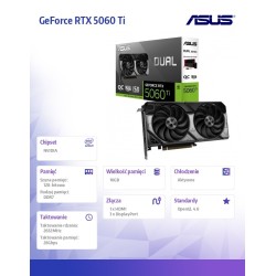 Karta VGA Asus GeForce RTX 5060 Ti DUAL-RTX5060TI-O16G Dual … | PartsPC.pl