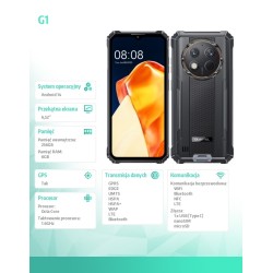OUKITEL Smartfon G1 4G 6/256GB IP69K czarny | PartsPC.pl