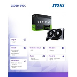 MSI Karta graficzna GeForce RTX 5060 8G VENTUS 2X OC | PartsPC.pl