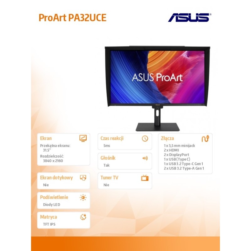 Asus Monitor 32 cale PA32UCE ProArt 4K IPS HDMI*2 DP*2 USB-C… | PartsPC.pl