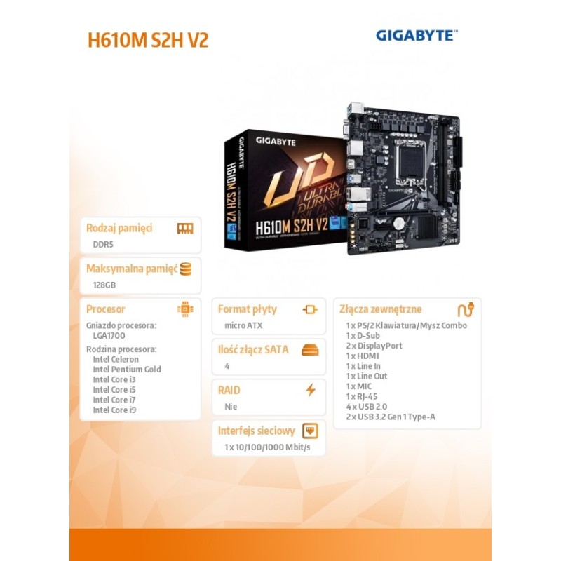 Płyta Gigabyte H610M S2H V2 (rev. 1.0) | PartsPC.pl