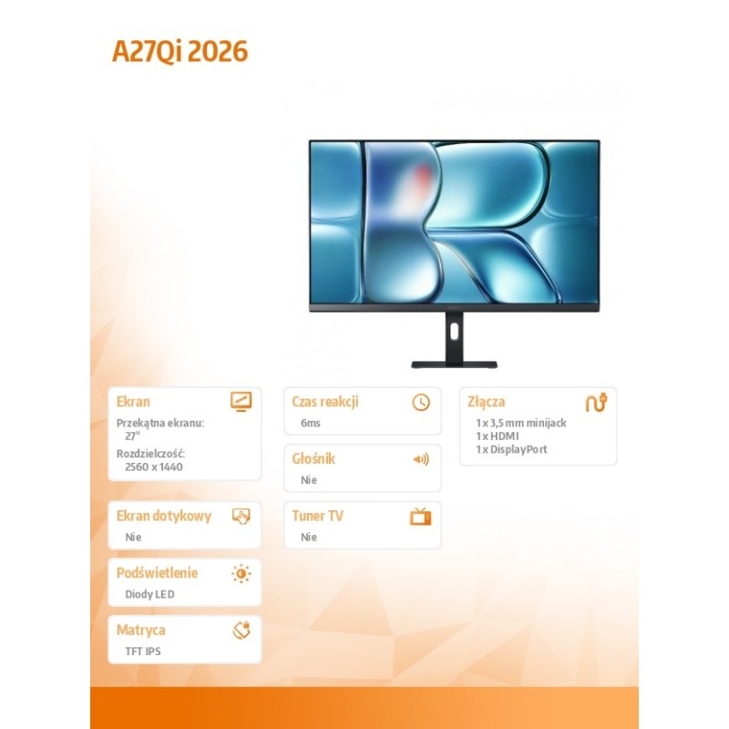 XIAOMI Monitor 27 cali A27Qi 2026 2K | PartsPC.pl