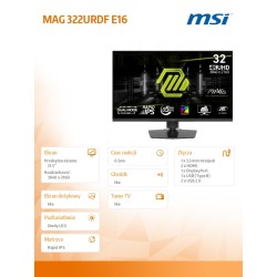 MSI Monitor MAG 322URDF E16 31.5 cala LED/UHD/Flat/160Hz | PartsPC.pl