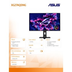 Asus Monitor 26.5 cala XG27AQDNG OLED 360Hz 0.03MS DP, 2HDMI… | PartsPC.pl