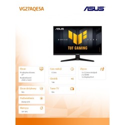 Asus Monitor 27 cali VG27AQE5A IPS QHD HDMI USB DP 165Hz | PartsPC.pl