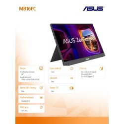 Monitor Asus 16" ZenScreen MB16FC IPS WUXGA 75Hz Mini HDMI 2… | PartsPC.pl