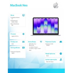 Notebook Apple MacBook Neo 13"/Apple A18 Pro (6/5)/8GB/256GB… | PartsPC.pl