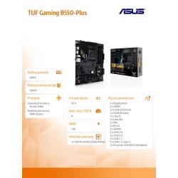 Płyta Asus TUF GAMING B550-PLUS /AMD B550/SATA3/M.2/USB3.1/P… | PartsPC.pl