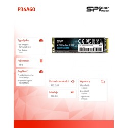 Dysk SSD Silicon Power A60 1TB M.2 PCIe Gen3x4 NVMe (2200/16… | PartsPC.pl
