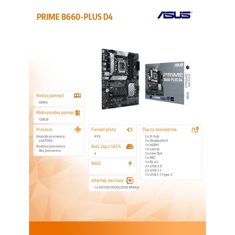 Płyta Asus PRIME B660-PLUS D4