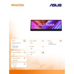 Asus Monitor 14 cali PA147CDV BK/5MS/EU/HDMI+TYPEC*2 | PartsPC.pl