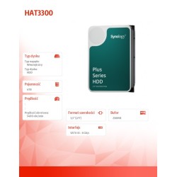 Synology HAT3300-4T | dysk 3.5'' SATA HDD o pojemności 4TB serii Plus