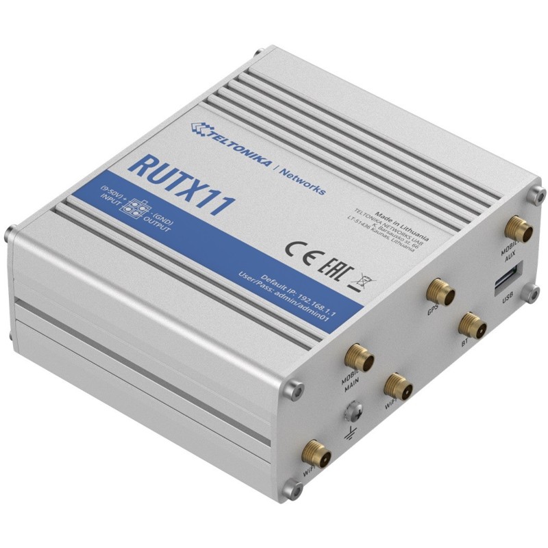 Router LTE RUTX11(Cat 6), WiFi, BLE, GNSS, Ethernet | PartsPC.pl