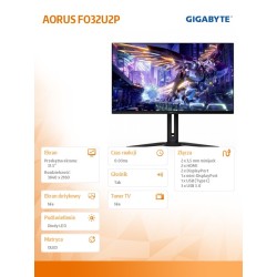 Monitor Gigabyte 31,5" AORUS FO32U2P 2xHDMI 2xDP miniDP... | PartsPC.pl
