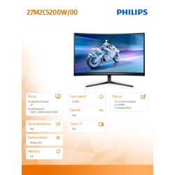 Monitor Philips 27" 27M2C5200W/00 2xHDMI 2xDP 5xUSB | PartsPC.pl