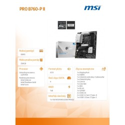 Płyta MSI PRO B760-P II /B760/DDR5/SATA3/M.2/USB3.1/PCIe4.0/… | PartsPC.pl