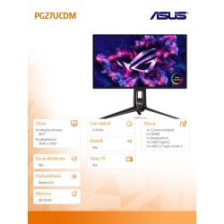Monitor Asus 26,5" ROG Swift OLED PG27UCDM 4K UHD 240Hz 2xHD… | PartsPC.pl