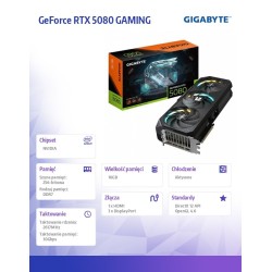 Karta VGA Gigabyte GeForce RTX 5080 GAMING OC 16G 16GB GDDR7… | PartsPC.pl