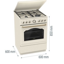 Kuchnia gazowo-elektryczna GKS6C71CLI | PartsPC.pl