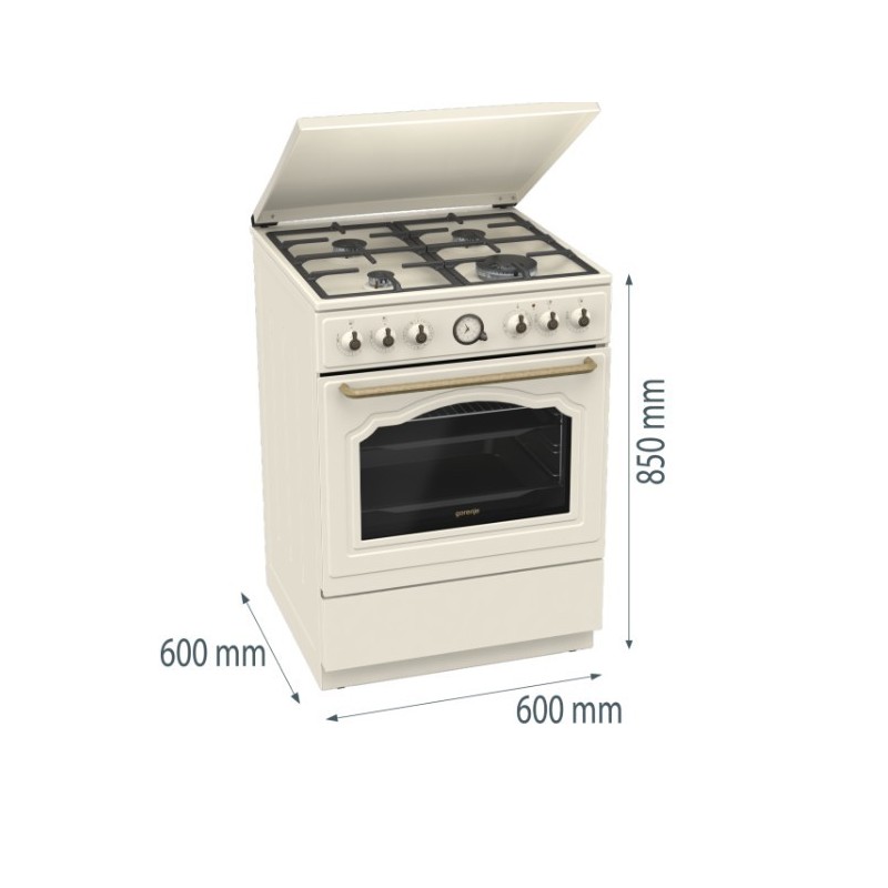 Kuchnia gazowo-elektryczna GKS6C71CLI | PartsPC.pl