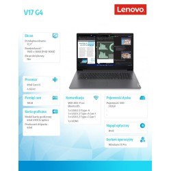 Notebook Lenovo V17 G4 IRU 17,3"FHD/i5-13420H/16GB/SSD512GB/UHD/W11PR Iron