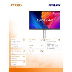 Asus Monitor 31.5 cala PA32QCV 6K IPS HDMI DP USB-C THb4 | PartsPC.pl