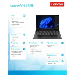 Notebook Lenovo V14 G5 IRL 14"FHD/i5-13420H/16GB/SSD512GB/UH… | PartsPC.pl