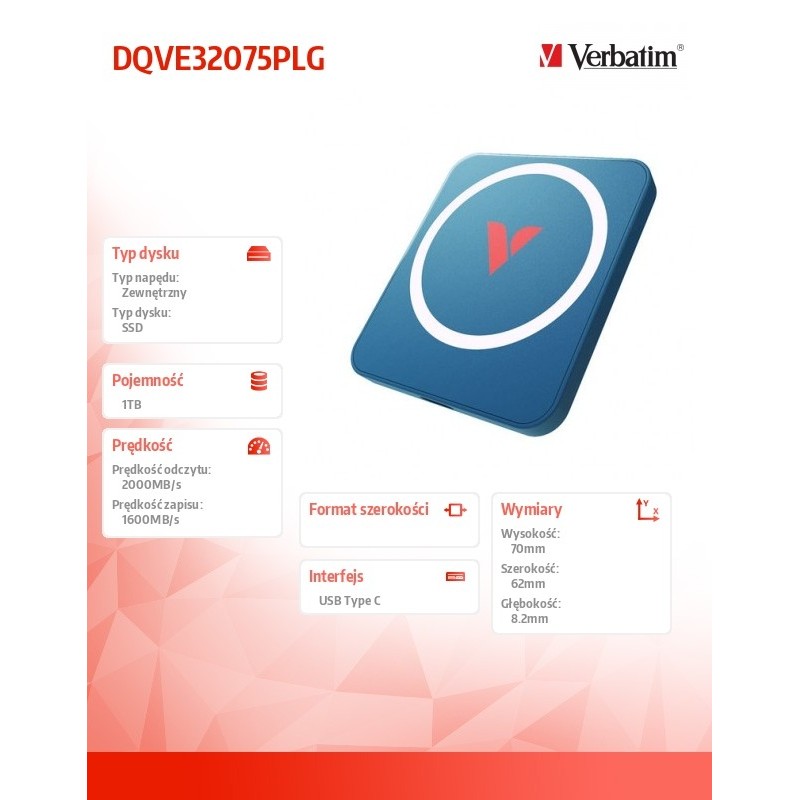 Verbatim Dysk zewnętrzny SnapBack Magnetic SSD Blue MagSave … | PartsPC.pl