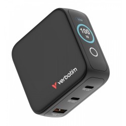 Ładowarka Mini GaN 100W Smart TFT 2xUSB-C 1xUSB-A UE/UK/USA | PartsPC.pl