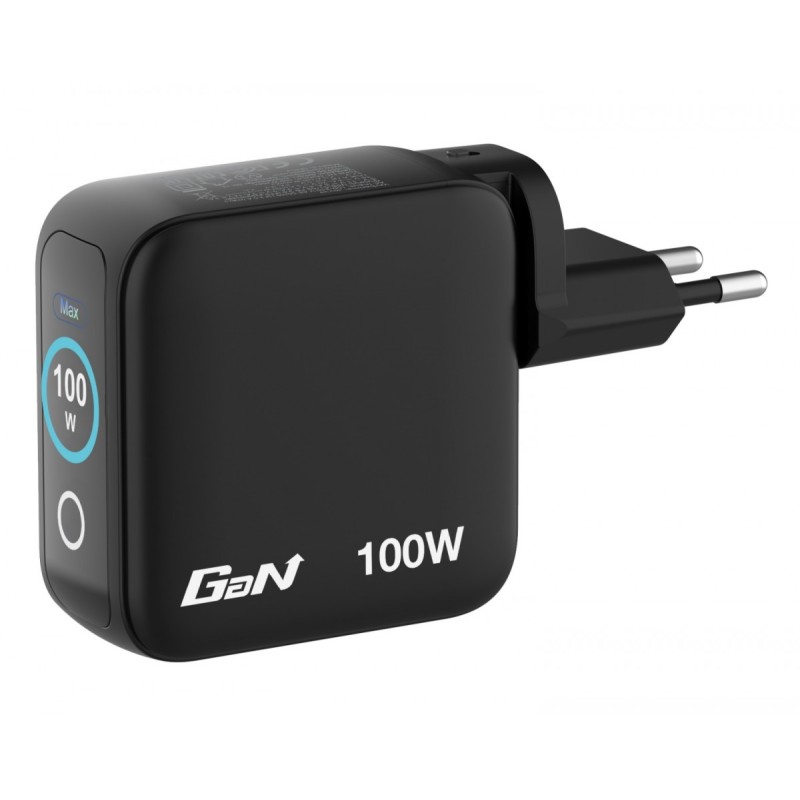 Ładowarka Mini GaN 100W Smart TFT 2xUSB-C 1xUSB-A UE/UK/USA | PartsPC.pl