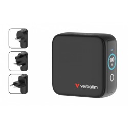 Ładowarka Mini GaN 100W Smart TFT 2xUSB-C 1xUSB-A UE/UK/USA | PartsPC.pl