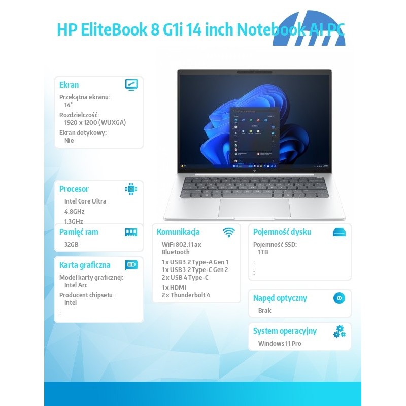 Notebook EliteBook 8 G1i U5-225U 1TB/32GB/W11P/14 cali C51LK… | PartsPC.pl