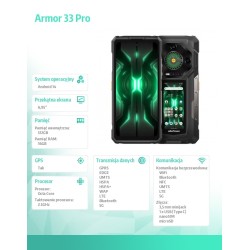 ULEFONE Smartfon Armor 33 Pro 5G 16/512GB czarny | PartsPC.pl