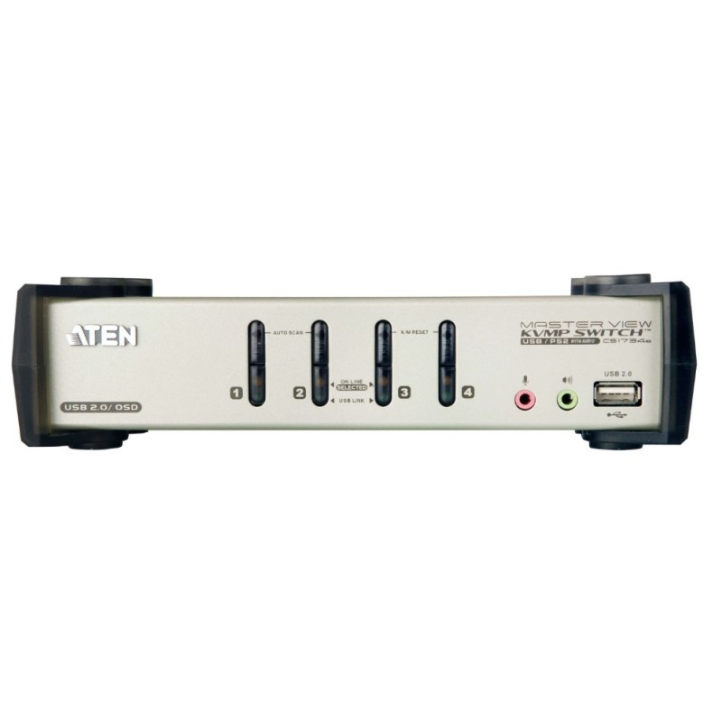 Przełącznik 4-portowy PS/2-USB VGA/Aud KVMP  W/OSD | PartsPC.pl