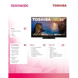 Toshiba Telewizor LED 55 cali 55UV3463DG | PartsPC.pl