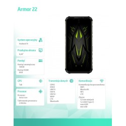 ULEFONE Smartfon Armor 22 4G 8/256GB IP69K zielony | PartsPC.pl