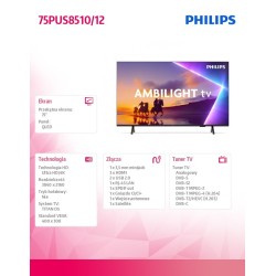 Philips Telewizor QLED 75 cali 75PUS8510/12 | PartsPC.pl