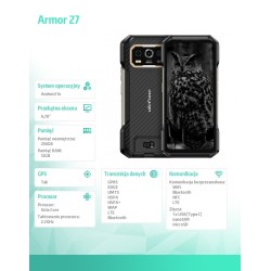 ULEFONE Smartfon Armor 27 4G 12/256GB IP69K Czarny | PartsPC.pl