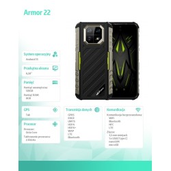ULEFONE Smartfon Armor 22 4G 8/128GB IP69K zielony | PartsPC.pl