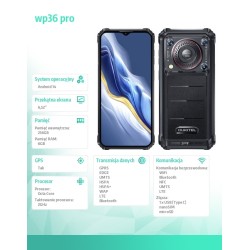 OUKITEL Smartfon WP36 Pro 4G 6/256GB IP68 czarny | PartsPC.pl