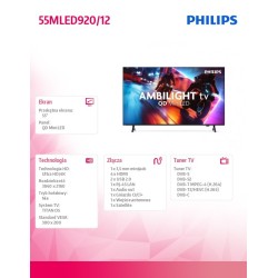 Philips Telewizor QD MiniLED 55 cali 55MLED920/12 | PartsPC.pl