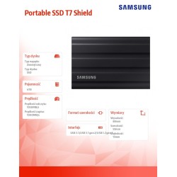 Samsung Dysk zewnętrzny SSD Portable SSD T7 Shield USB3.2 cz… | PartsPC.pl