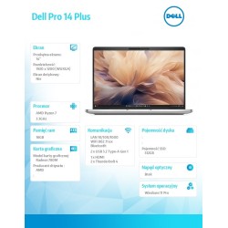 Laptop Dell Pro 14 Plus PB14255 W11P Ryzen 7 PRO 250/16GB/51… | PartsPC.pl
